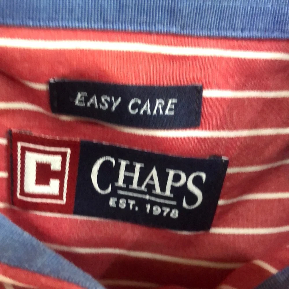 Chaps‎ Red and White Casual Button Down Shirt